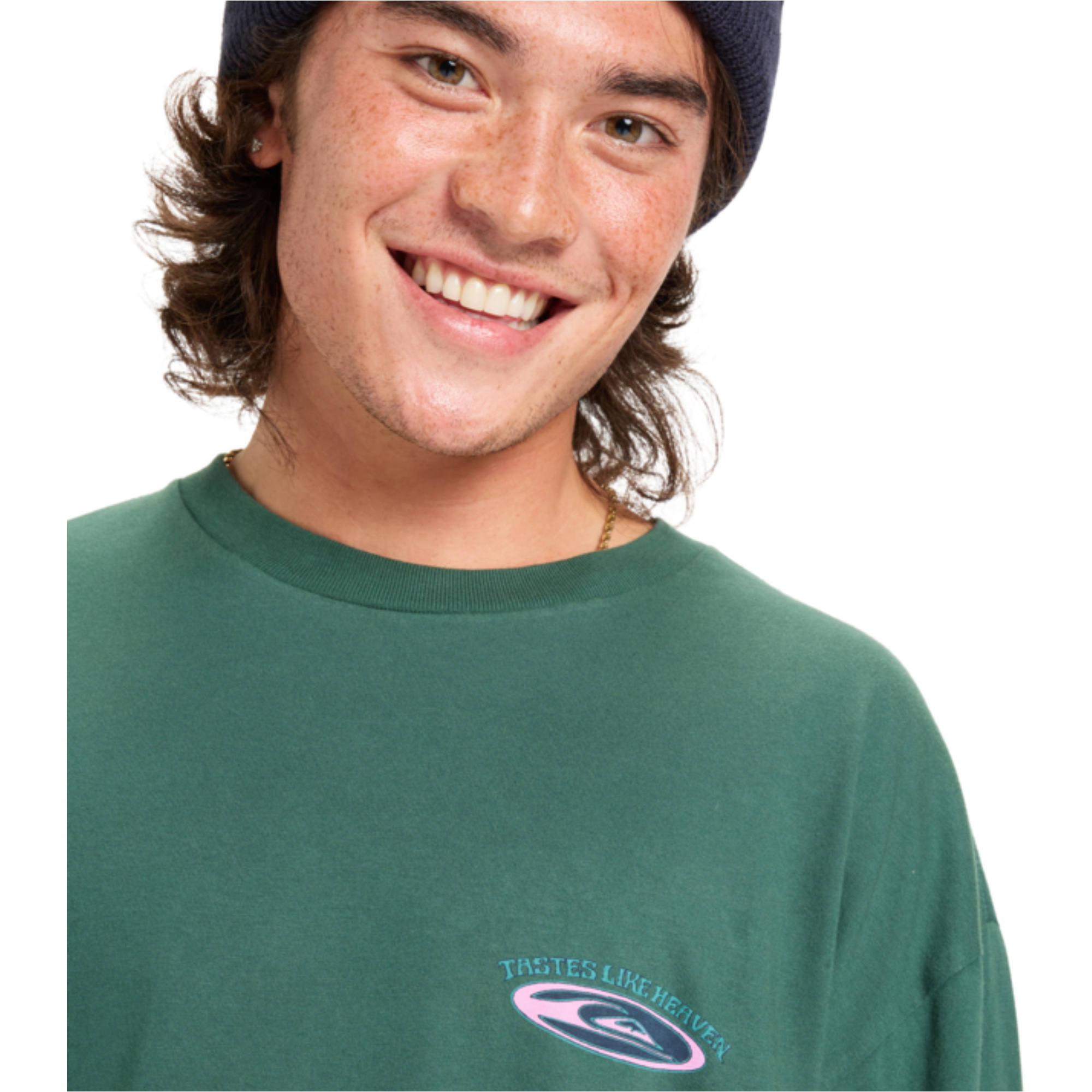 2025 Quiksilver Da Uomo HW Hollow Coves Tee A Maniche Lunghe EQYZT08202 - Trekking Green
